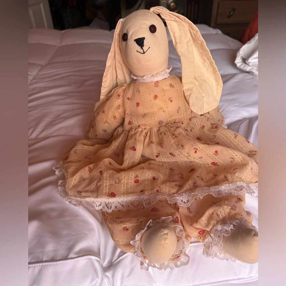 Vintage classic bunny doll with lace dress - Picture 1 of 9